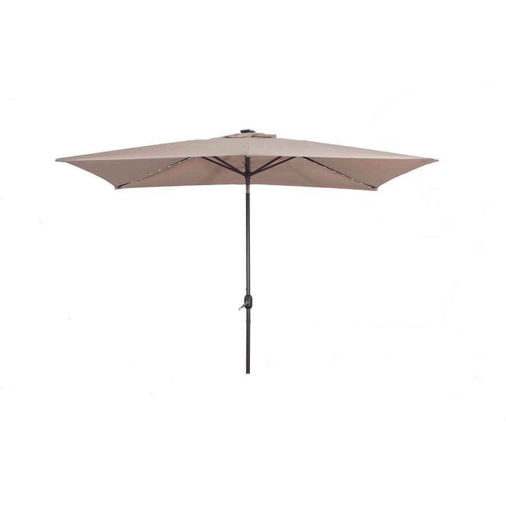 10 ft.x 7 ft. Rectangle Solution-Dyed Fabric Aluminum Market Patio Umbrella