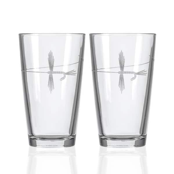 Fly Fishing 16 oz. Beer Pint Glasses - Set of 2