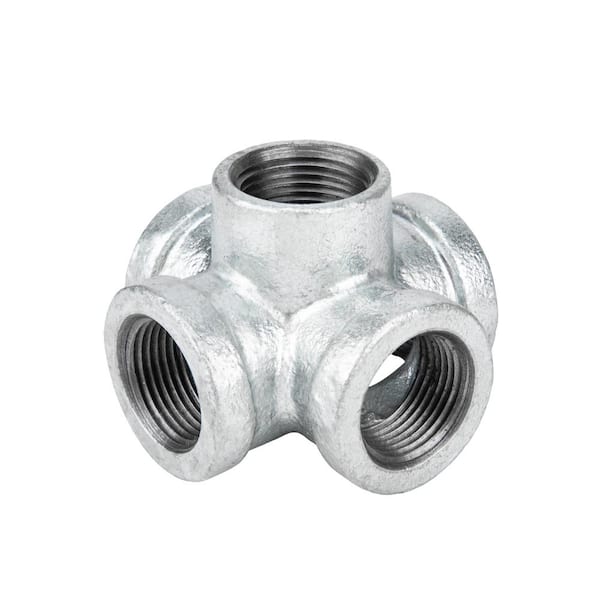 3/4 in. 5-Way Galvanized Iron Cross with Side Outlet Fitting