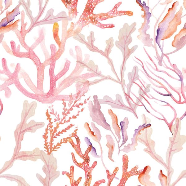 Tempaper Rose Quartz Coral Reef Vinyl Peel and Stick Wallpaper Roll (Covers 28 sq. ft.)