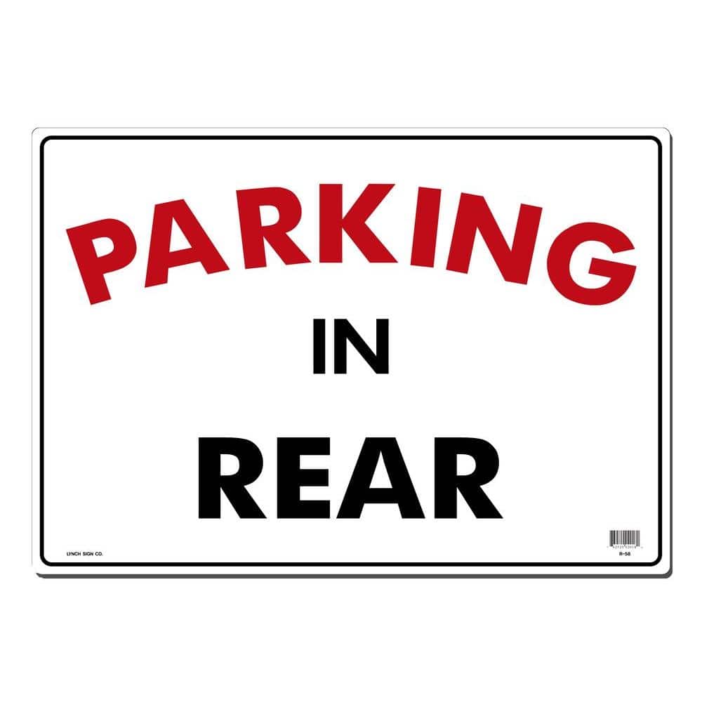 20 in. x 14 in. Parking in Rear Sign Printed on More Durable, Thicker, Longer Lasting Styrene Plastic price history on PriceWatchPro