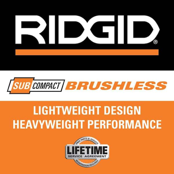 RIDGID - 18V Brushless SubCompact Drill Driver and Impact Driver Combo Kit with (2) 2.0 Ah Batteries, Charger and Bag