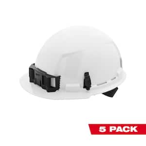 BOLT White Type 1 Class E Front Brim Non-Vented Hard Hat with 4 Point Ratcheting Suspension (10-Pack)