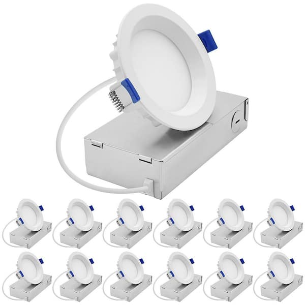 4 In. Integrated LED  Regressed Mini Panel Light, 5CCT, 8W/11W, 600/900 Lumens, CRI90, Dual Dimmable, 100°, ETL 12 Pack