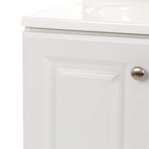 Project Source 24-in Gray Single Sink Bathroom Vanity with White Cultured  Marble Top in the Bathroom Vanities with Tops department at