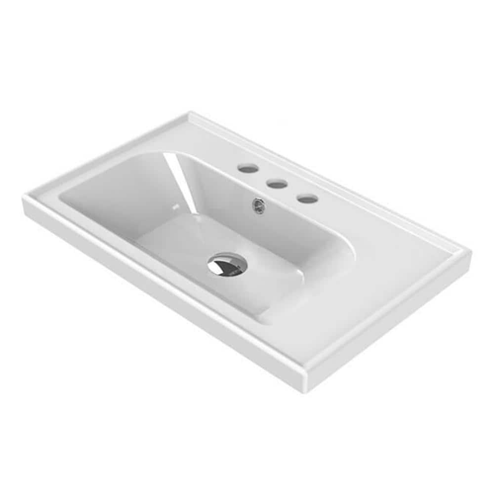 Nameeks Frame Wall Mounted Bathroom Sink in White CeraStyle 031100U