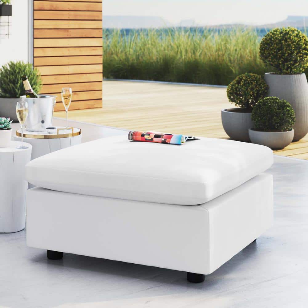 Commix Spacious Outdoor Patio Ottoman with Sunbrella Cushions