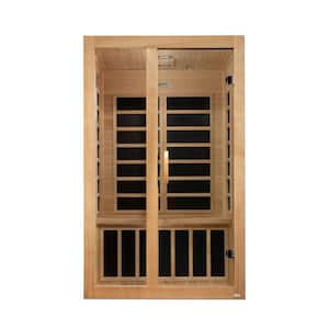 Deluxe 2-Person Super Low EMF Infrared Sauna with 7 Deluxe Carbon Far Infrared Therapy Heaters Sound System