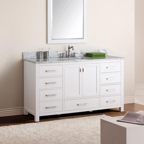 Modero 60 in. Bath Vanity Cabinet without Top in White