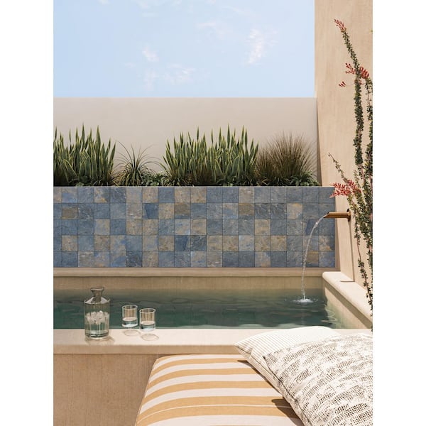 Sinai 6" x 6" R11 Anti-Slip Matte Pressed Porcelain Field Tile in Blue (6.24 sq. ft. / Case)