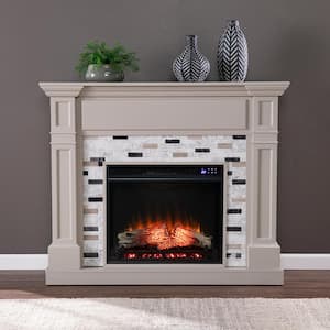 Tanderson 48 in. Marble Surround Electric Fireplace in Gray