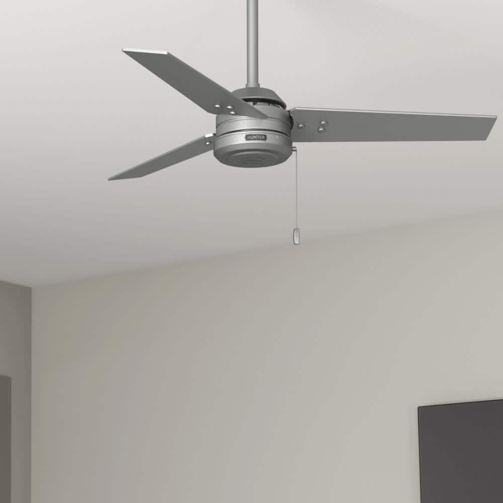 Matte Silver 44" Cassius Modern Industrial Ceiling Fan with WhisperWind Motor