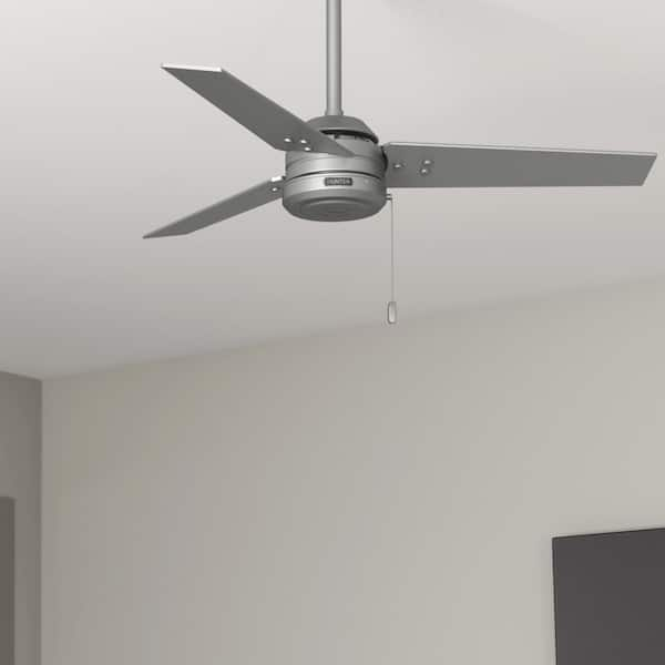 Cassius 44 in. Indoor/Outdoor Matte Silver Ceiling Fan For Patios or Bedrooms