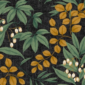 Superfresco Easy Persephone Charcoal/Ochre Matte Non-Pasted Paper Wallpaper
