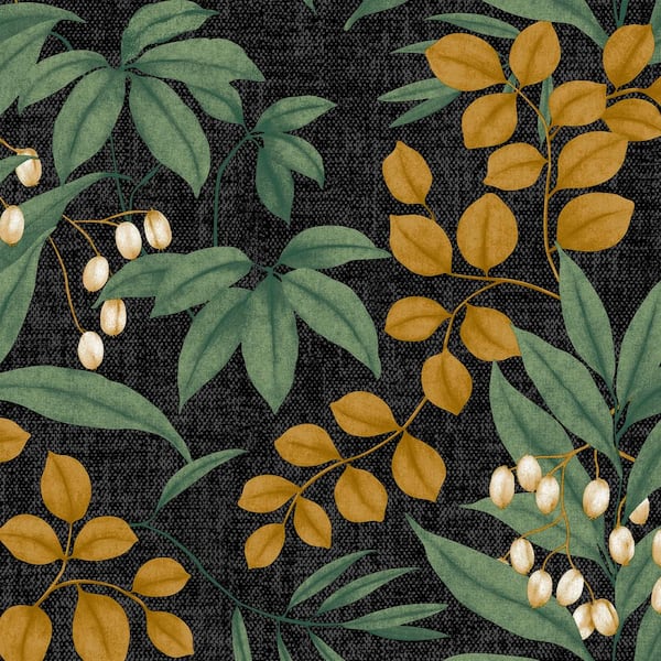 Persephone Charcoal and Ochre Wallpaper