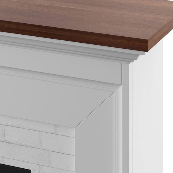 Twin Star Home Farmhouse 47.38 in. Freestanding Electric Fireplace Wall  Mantel with Faux Brick in White 23WM6623-TPT01S - The Home Depot