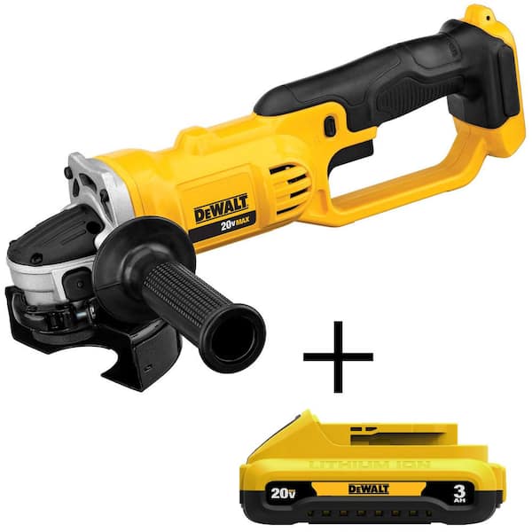DEWALT 20V MAX Cordless 4.5 in. - 5 in. Grinder and (1) 20V MAX Compact Lithium-Ion 3.0Ah Battery