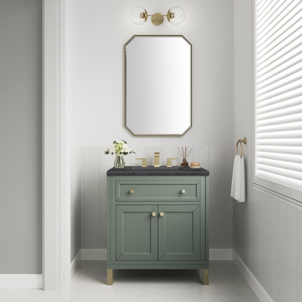 Chicago 30.0 in. W x 23.5 in. D x 33.76 in. H Single Bath Vanity in Smokey Celadon with Charcoal Soapstone Quartz Top price history on PriceWatchPro