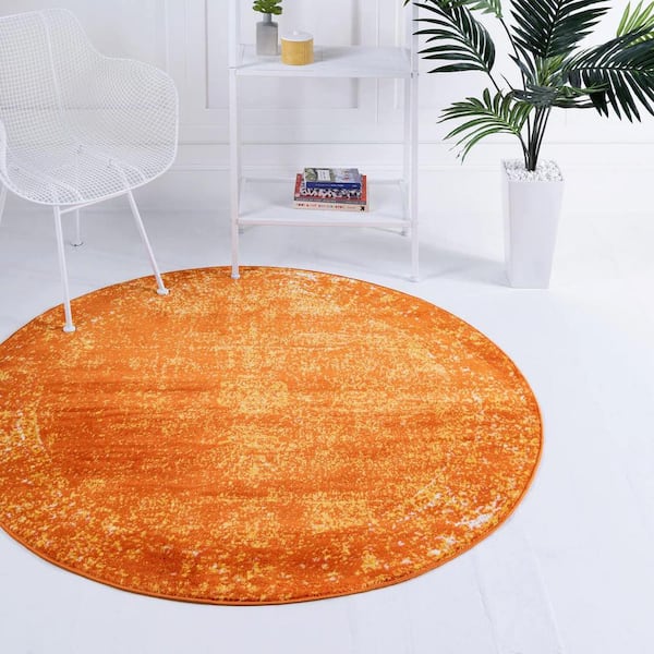 Sofia Casino Orange 7 ft. x 7 ft. Area Rug