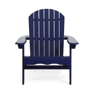 Blue Acacia Wood Outdoor Adirondack Chair, Set of 1