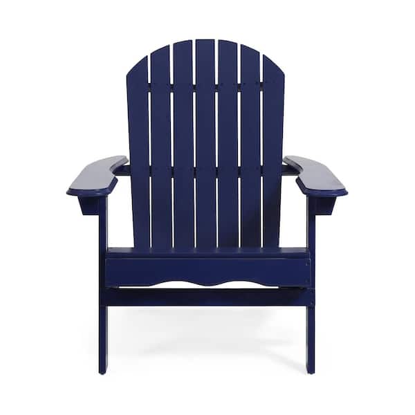 Zeus & Ruta Blue Acacia Wood Outdoor Adirondack Chair, Set of 1