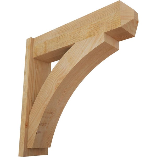 Ekena Millwork 8 in. x 32 in. x 32 in. Douglas Fir Thorton Craftsman Rough Sawn Outlooker