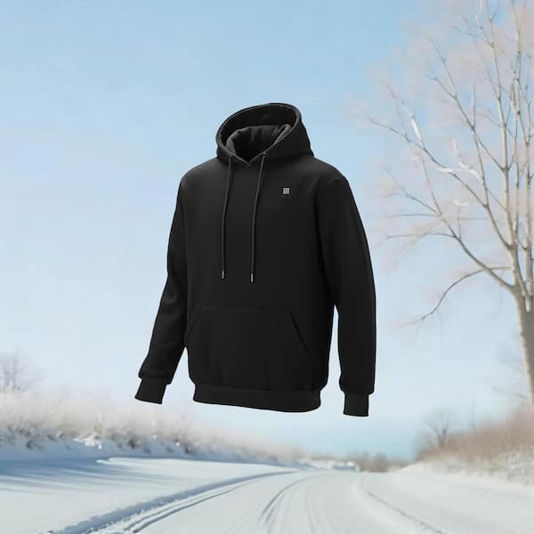 Heated Sweatshirt Hoodie for Men Women, Black, Heated Jacket Unisex with 7. 4V 16000mAh Power Bank Pack, 2025 update