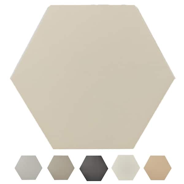 AVANT DECOR Bex Hexagon Almond 6 in. x 6.9 in. Stone Peel and Stick Backsplash Tile (.22 sq.ft./Single)