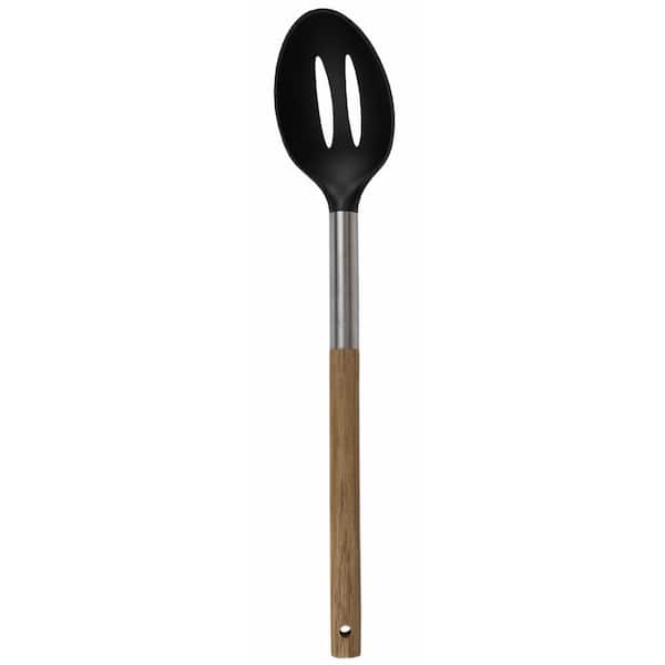 Home Basics Winchester Collection Scratch-Resistant Rubber Slotted Spoon, Natural