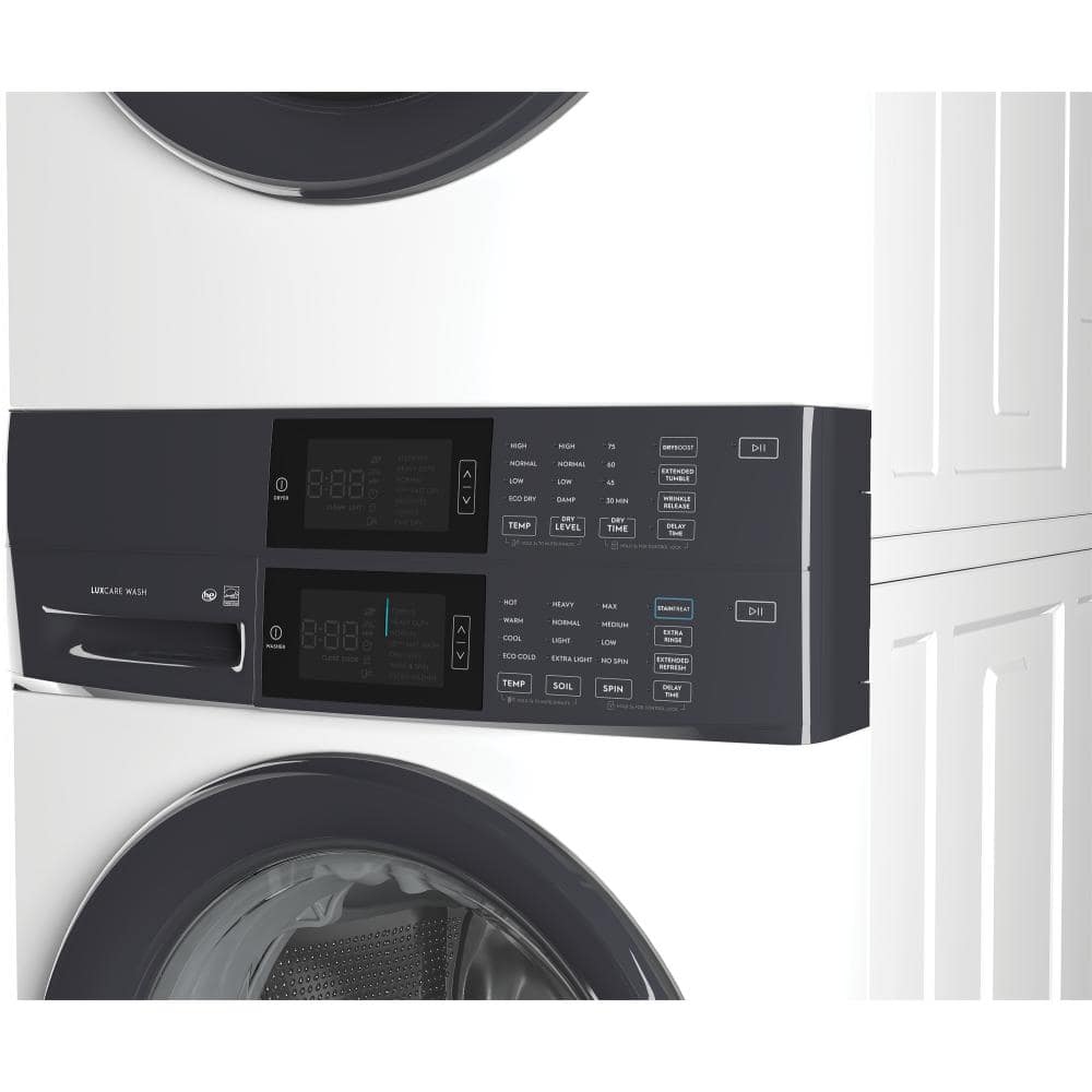 White Gas Stacked Washer and Dryer Set with Energy Star