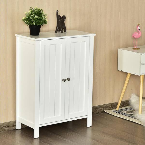 Gymax 12 in. W Bathroom Floor Linen Cabinet Wooden Free Standing Storage  Side Organizer W/4 Drawers White GYM02457 - The Home Depot