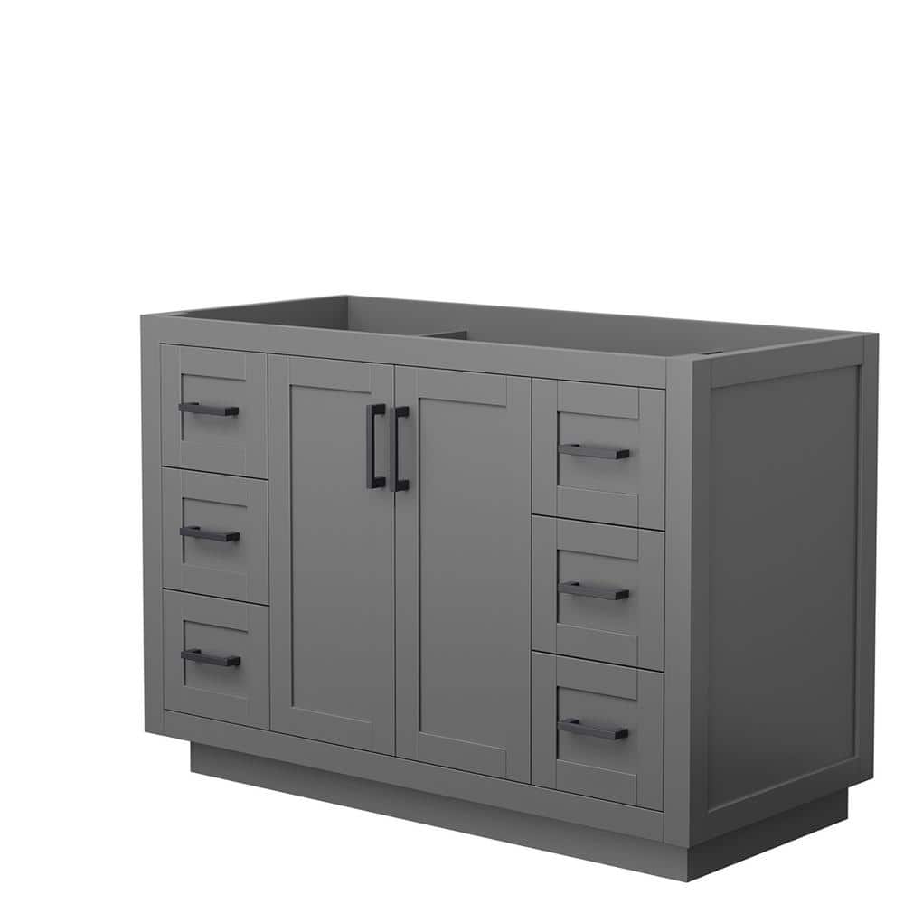 Miranda 48" Dark Gray Freestanding Single Bathroom Vanity with Matte Black Trim