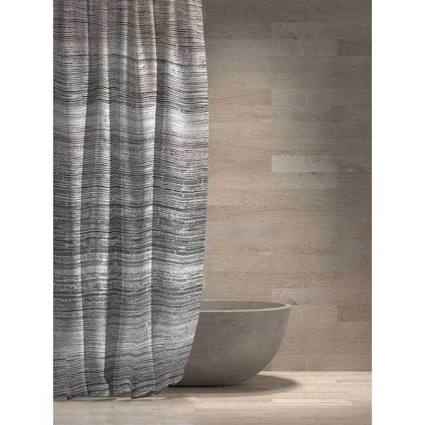 72 in. x 96 in. Brown Nomad Polyester Shower Curtain