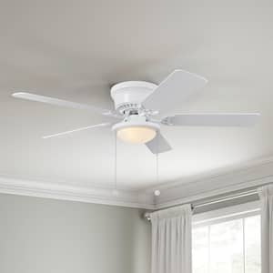 Hugger 52 in. LED Indoor White Ceiling Fan with Light Kit
