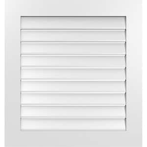 30 in. x 32 in. Vertical Surface Mount PVC Gable Vent: Functional with Standard Frame