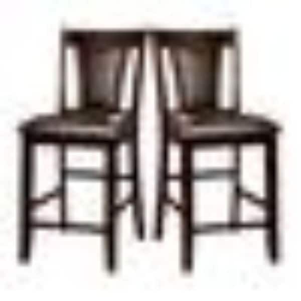 Benjara Brent II Contemporary Cherry Brown Counter Height Chair (Set of 2)