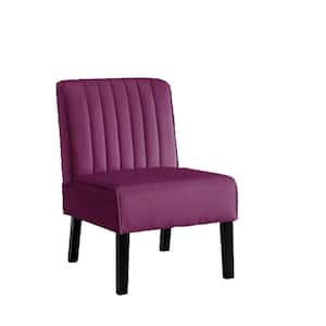 Evans Eggplant Velvet Accent Chair (Set of 2)