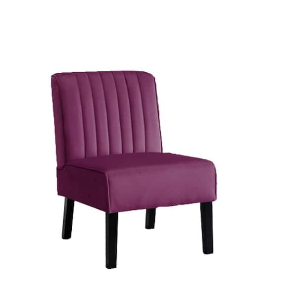 US Pride Furniture Evans Eggplant Velvet Accent Chair (Set of 2)