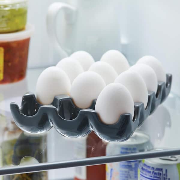 Oven Safe. Freezer Microwave 12-Count Stoneware Egg Serving TrayDishwasher 