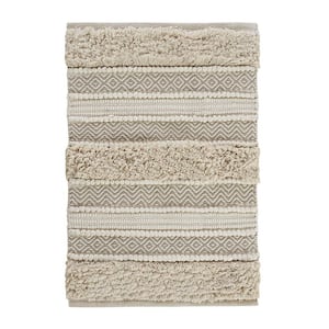 20 in. L x 32 in. W Natural Woven Texture Stripe Bath Rug