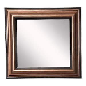 34 in. W x 34 in. H Framed Square Bathroom Vanity Mirror in Bronze