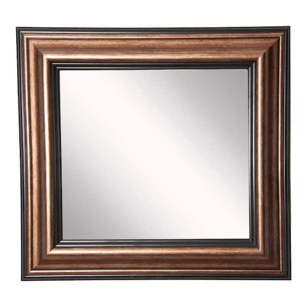 Unbranded 34 in. W x 34 in. H Framed Square Bathroom Vanity Mirror in Bronze