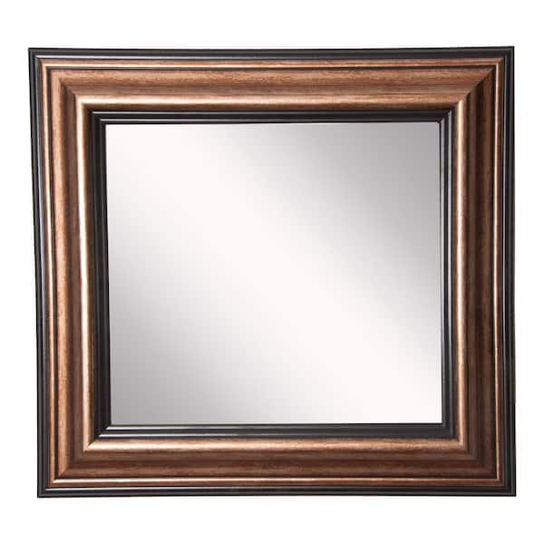 Unbranded 20 in. W x 20 in. H Framed Square Bathroom Vanity Mirror in Bronze