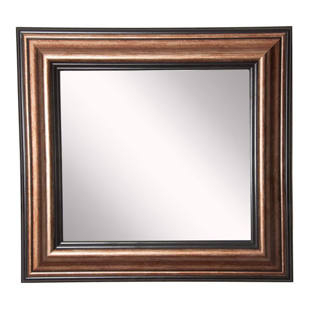 12 in. W x 12 in. H Framed Square Bathroom Vanity Mirror in Bronze