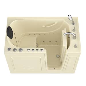 Safe Deluxe 53 in. L x 30 in. W Right Drain Walk-in Whirlpool and Air Bathtub in Biscuit