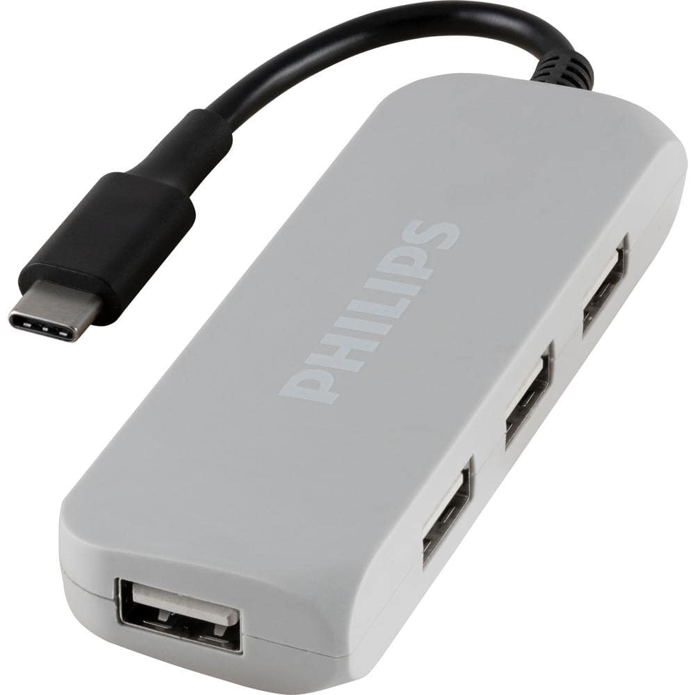 Philips USB 2.0 4-Port Hub, Type-C DLK9320C/27 - The Home Depot