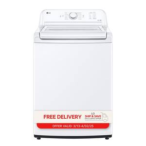 4.1 cu. ft. Top Load Washer in White with 4-way Agitator, NeveRust Drum, SlamProof Glass Lid, and True Balance