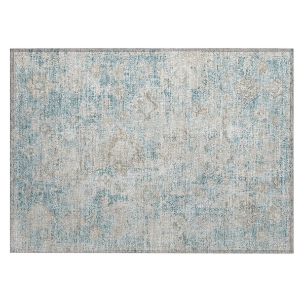 Chantille Machine Washable Indoor/Outdoor Abstract ACN3116 Teal 2 ft. x 3 ft. Accent Rug