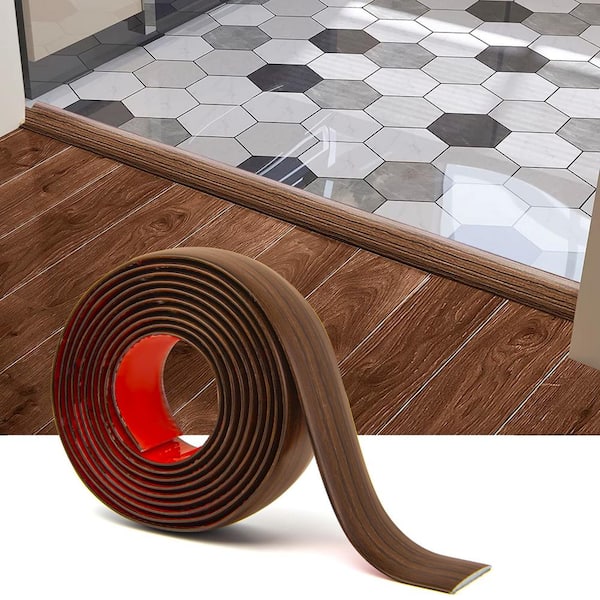 Cherry 1.57 in. x 120 in. Self Adhesive Vinyl Transition Strip for Joining Floor Gaps, Floor Tiles