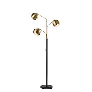 Emerson 68 in. Black and Antique Brass Tree Lamp